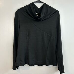 Loraine Croft Black Cowl Neck Long Sleeve Black Top Size Medium